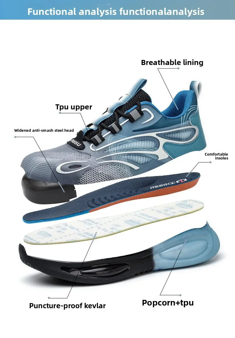 Chaussures de Protection de sécurité antidérapantes, embouts en acier résistants à l'usure, chaussures de travail Anti-écrasement et Anti-coup de couteau, chaussures de Protection du travail