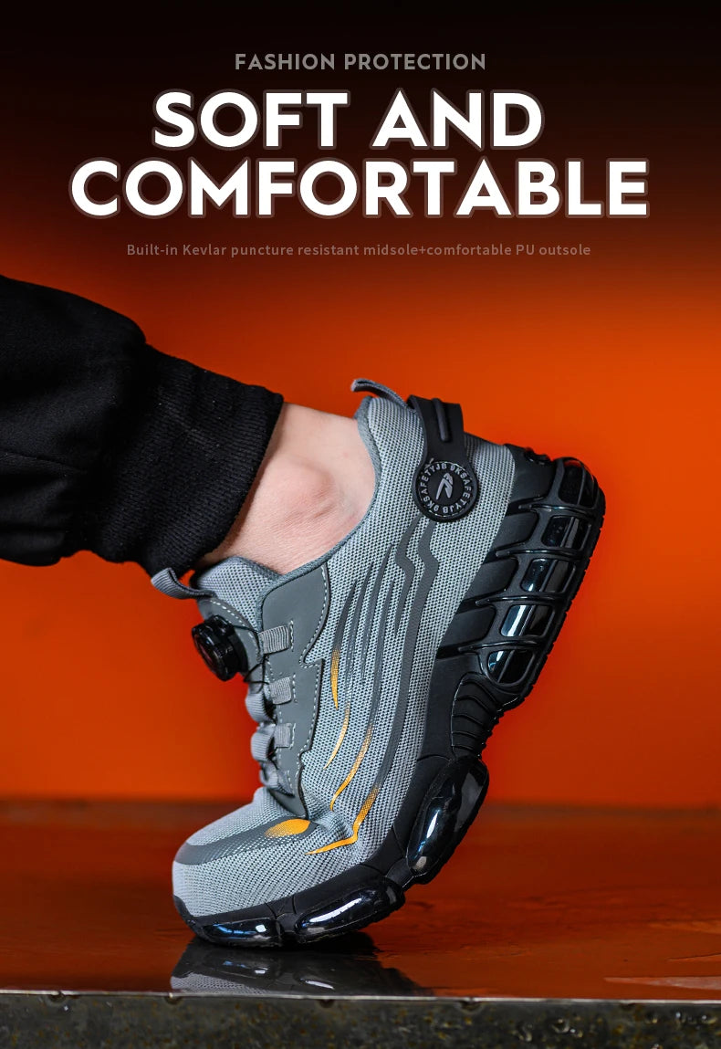 Chaussures de sécurité de travail Anti-écrasement et Anti-perforation pour hommes, baskets de travail à bout en acier, chaussures indestructibles, chaussures de protection industrielles lourdes