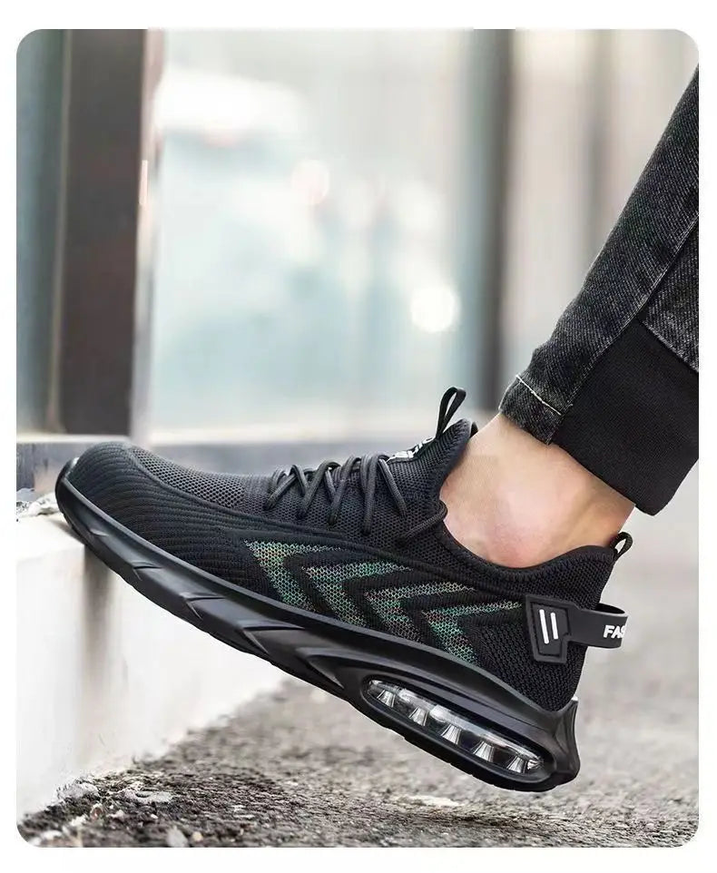 Chaussures de sécurité pour hommes, chaussures de Protection du travail d'été, respirantes, Anti-écrasement, crevaison, confortables, Tennis, embout en acier