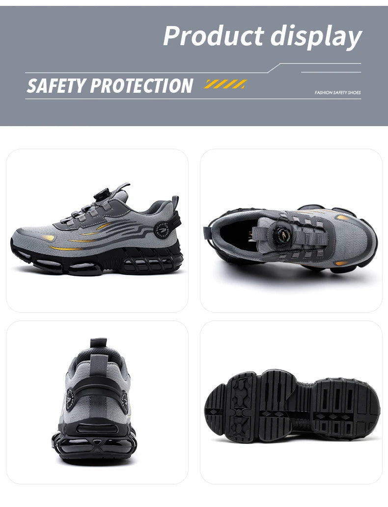 Chaussures de sécurité de travail Anti-écrasement et Anti-perforation pour hommes, baskets de travail à bout en acier, chaussures indestructibles, chaussures de protection industrielles lourdes
