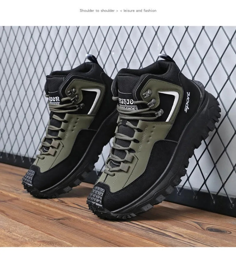 Chaussures de sécurité pour hommes baskets de sécurité de travail imperméables bottes hautes chaussures de travail Anti-crevaison pour hommes plate-forme antidérapante chaussure décontractée