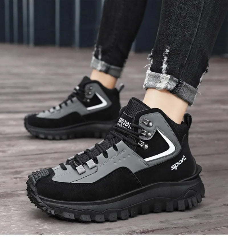 Chaussures de sécurité pour hommes baskets de sécurité de travail imperméables bottes hautes chaussures de travail Anti-crevaison pour hommes plate-forme antidérapante chaussure décontractée