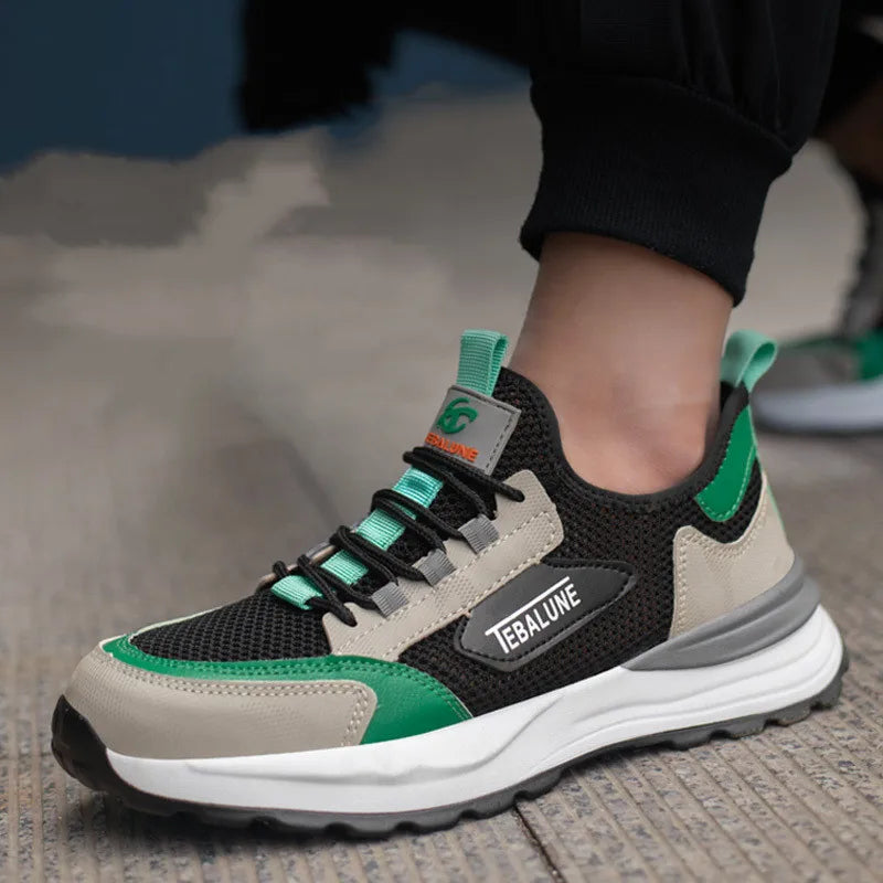 Chaussures de sécurité respirantes pour hommes, baskets de travail, couvre-embouts en acier, bottes de sécurité pour travailleurs, créateur de marque, loisirs, été