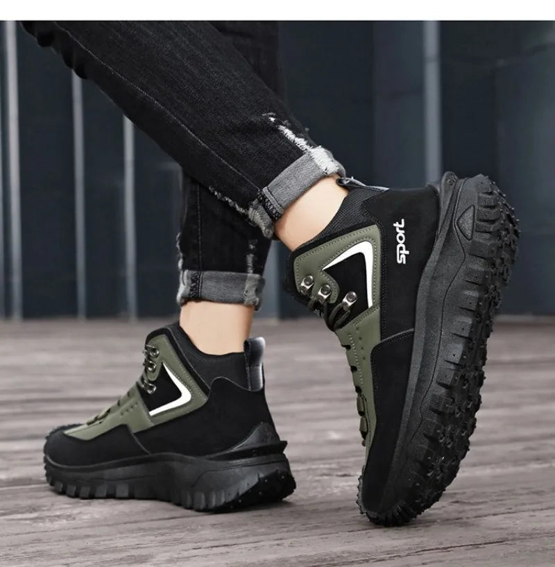 Chaussures de sécurité pour hommes baskets de sécurité de travail imperméables bottes hautes chaussures de travail Anti-crevaison pour hommes plate-forme antidérapante chaussure décontractée