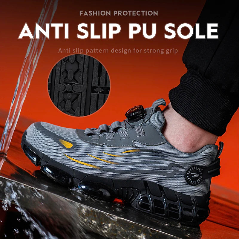 Chaussures de sécurité de travail Anti-écrasement et Anti-perforation pour hommes, baskets de travail à bout en acier, chaussures indestructibles, chaussures de protection industrielles lourdes