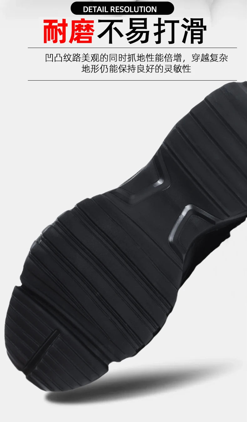 Bottes tactiques militaires pour hommes, bottes militaires à fermeture éclair latérale, bottines antidérapantes, chaussures de sécurité pour le travail, chaussures de randonnée