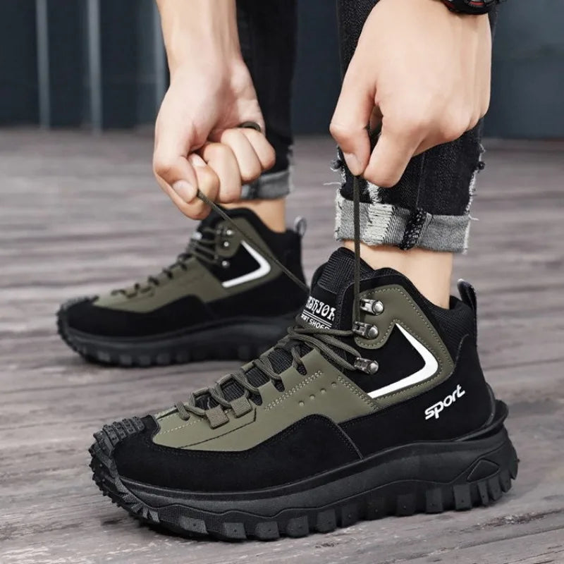 Chaussures de sécurité pour hommes baskets de sécurité de travail imperméables bottes hautes chaussures de travail Anti-crevaison pour hommes plate-forme antidérapante chaussure décontractée