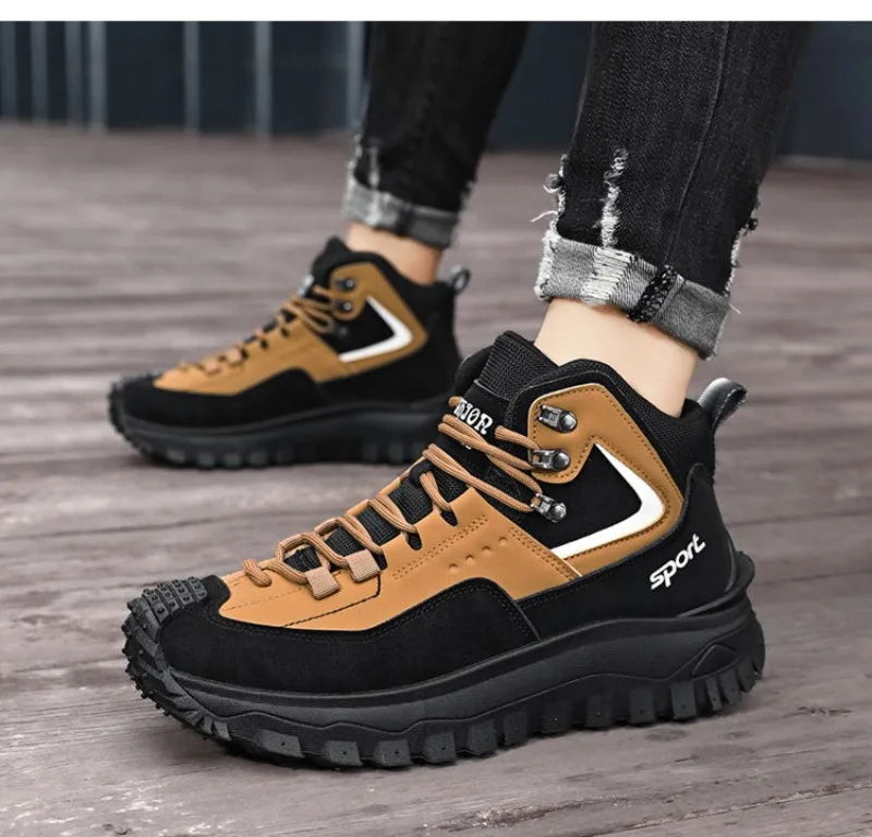 Chaussures de sécurité pour hommes baskets de sécurité de travail imperméables bottes hautes chaussures de travail Anti-crevaison pour hommes plate-forme antidérapante chaussure décontractée