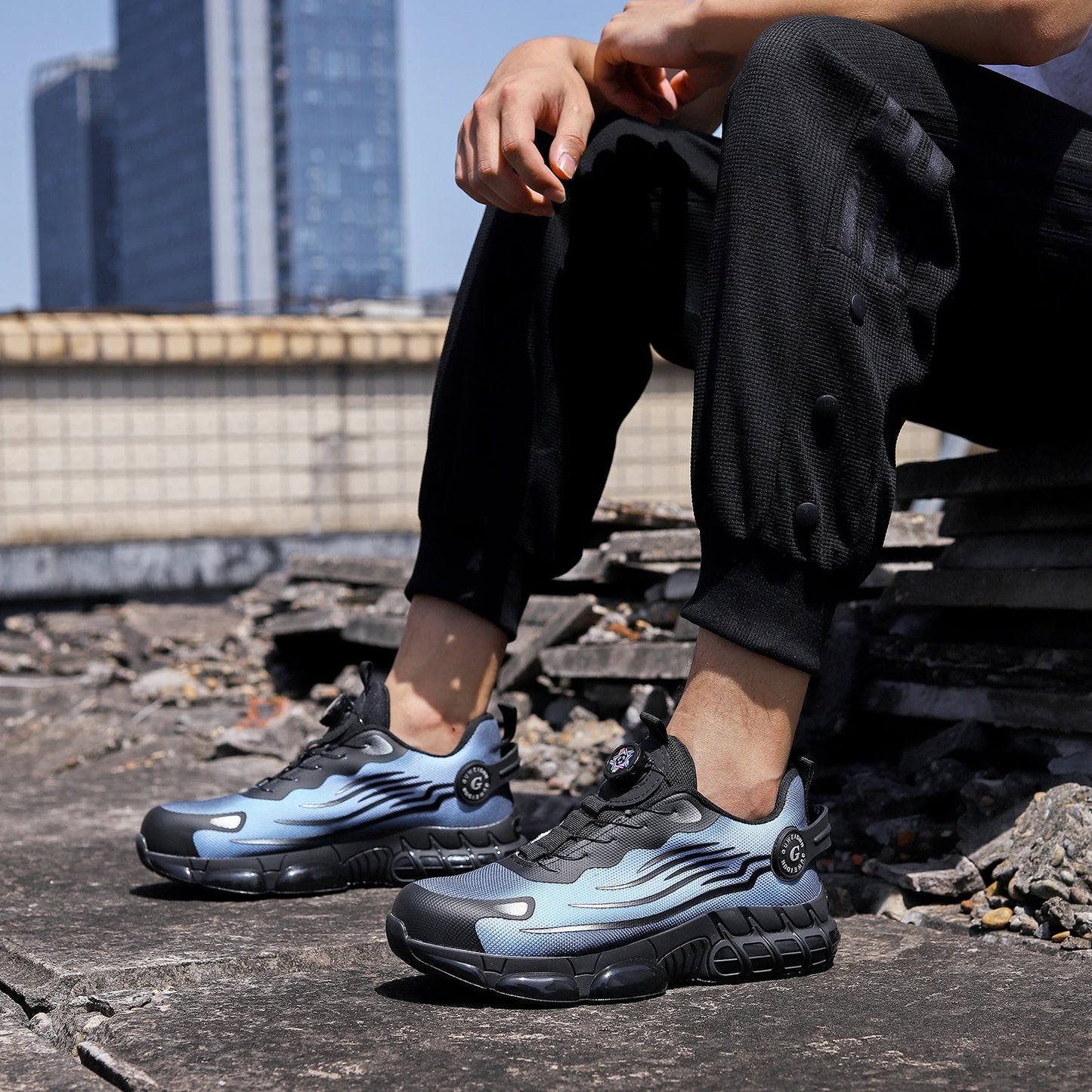 Chaussures de sécurité de travail Anti-écrasement et Anti-perforation pour hommes, baskets de travail à bout en acier, chaussures indestructibles, chaussures de protection industrielles lourdes