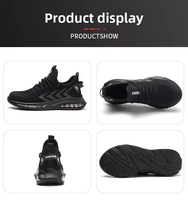 Chaussures de sécurité pour hommes, chaussures de Protection du travail d'été, respirantes, Anti-écrasement, crevaison, confortables, Tennis, embout en acier