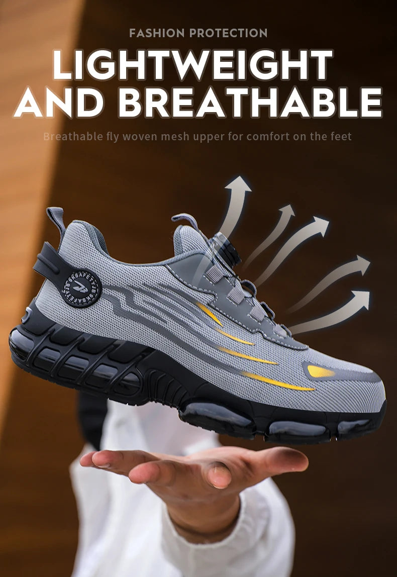 Chaussures de sécurité de travail Anti-écrasement et Anti-perforation pour hommes, baskets de travail à bout en acier, chaussures indestructibles, chaussures de protection industrielles lourdes