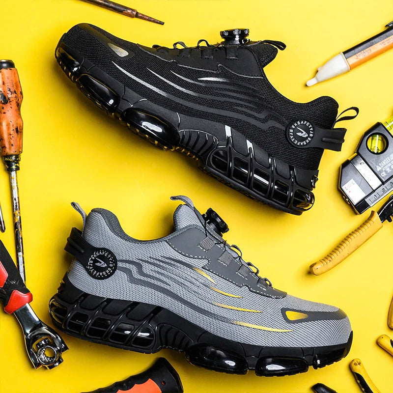 Chaussures de sécurité de travail Anti-écrasement et Anti-perforation pour hommes, baskets de travail à bout en acier, chaussures indestructibles, chaussures de protection industrielles lourdes