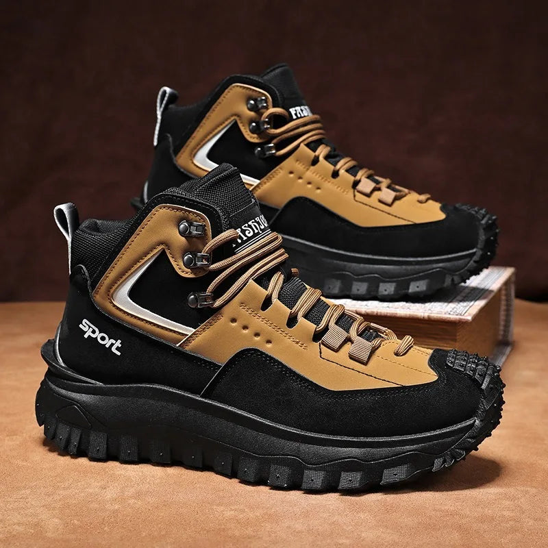 Chaussures de sécurité pour hommes baskets de sécurité de travail imperméables bottes hautes chaussures de travail Anti-crevaison pour hommes plate-forme antidérapante chaussure décontractée