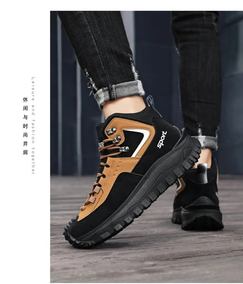 Chaussures de sécurité pour hommes baskets de sécurité de travail imperméables bottes hautes chaussures de travail Anti-crevaison pour hommes plate-forme antidérapante chaussure décontractée