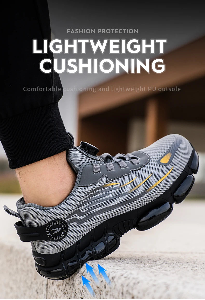 Chaussures de sécurité de travail Anti-écrasement et Anti-perforation pour hommes, baskets de travail à bout en acier, chaussures indestructibles, chaussures de protection industrielles lourdes