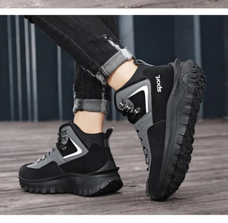 Chaussures de sécurité pour hommes baskets de sécurité de travail imperméables bottes hautes chaussures de travail Anti-crevaison pour hommes plate-forme antidérapante chaussure décontractée
