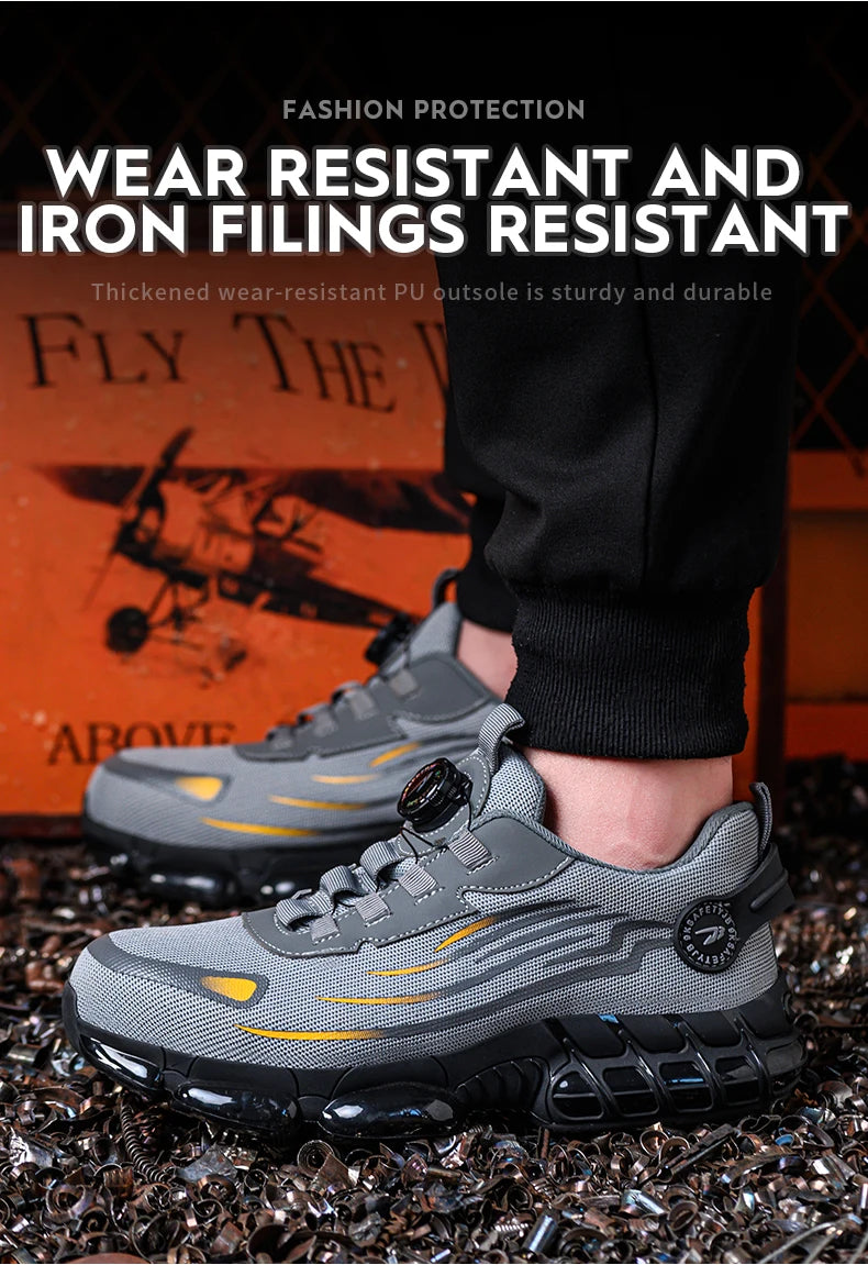 Chaussures de sécurité de travail Anti-écrasement et Anti-perforation pour hommes, baskets de travail à bout en acier, chaussures indestructibles, chaussures de protection industrielles lourdes