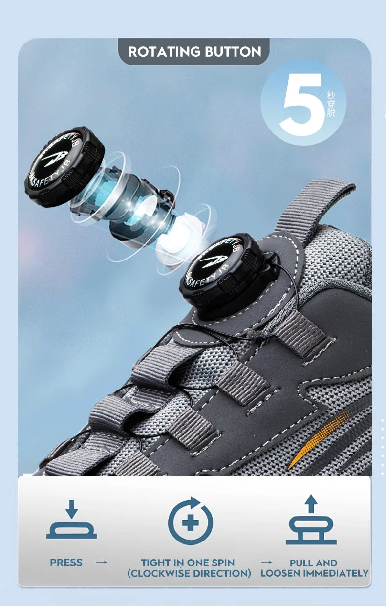 Chaussures de sécurité de travail Anti-écrasement et Anti-perforation pour hommes, baskets de travail à bout en acier, chaussures indestructibles, chaussures de protection industrielles lourdes