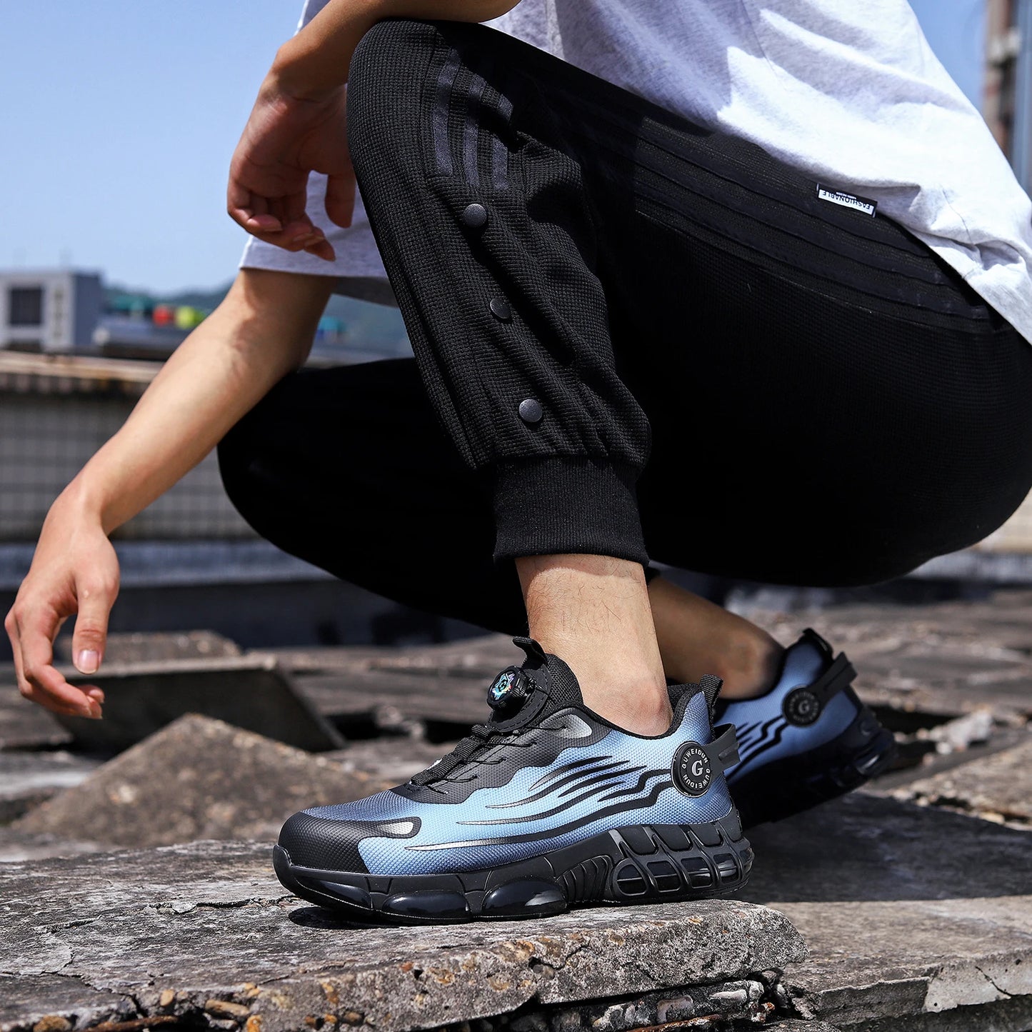 Chaussures de sécurité de travail Anti-écrasement et Anti-perforation pour hommes, baskets de travail à bout en acier, chaussures indestructibles, chaussures de protection industrielles lourdes