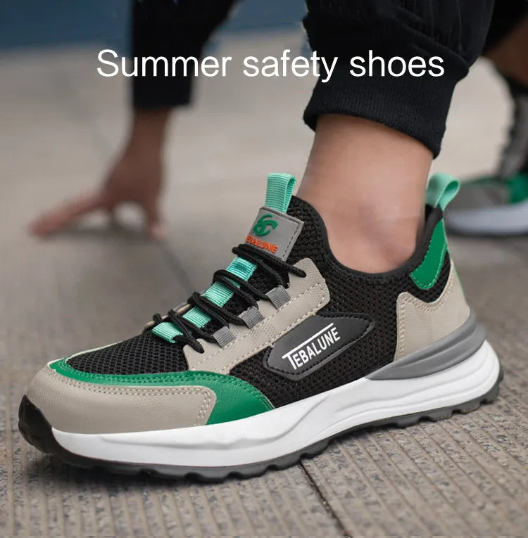Chaussures de sécurité respirantes pour hommes, baskets de travail, couvre-embouts en acier, bottes de sécurité pour travailleurs, créateur de marque, loisirs, été