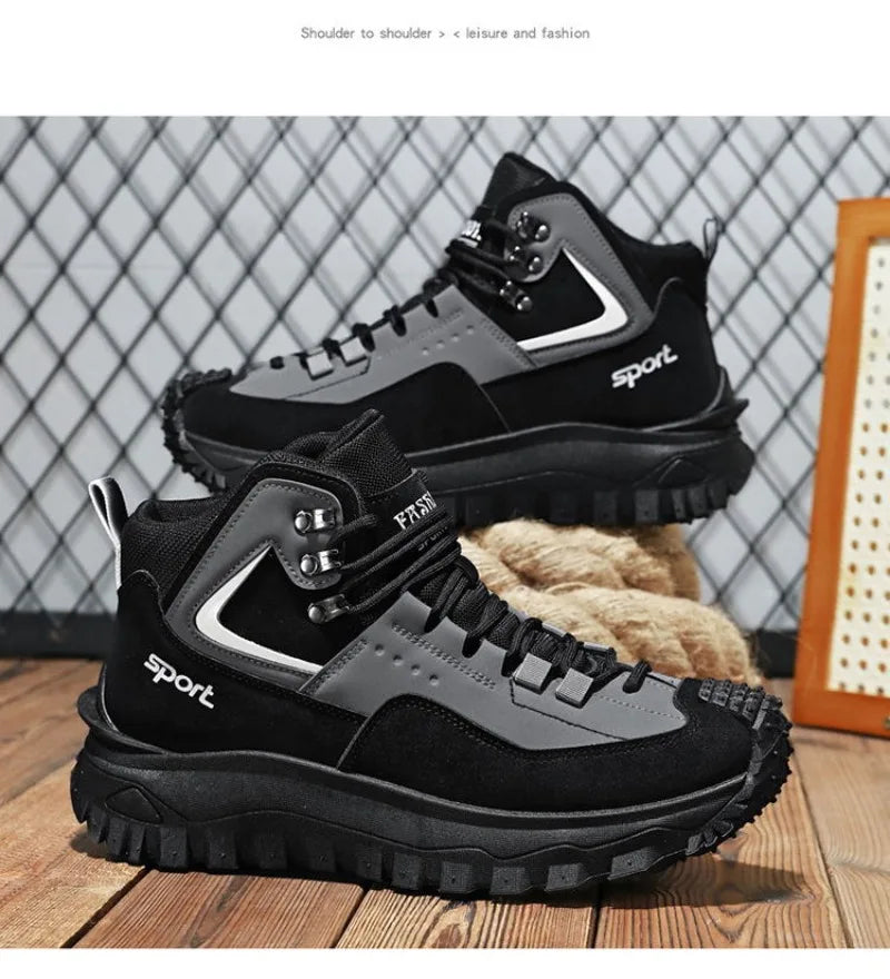Chaussures de sécurité pour hommes baskets de sécurité de travail imperméables bottes hautes chaussures de travail Anti-crevaison pour hommes plate-forme antidérapante chaussure décontractée