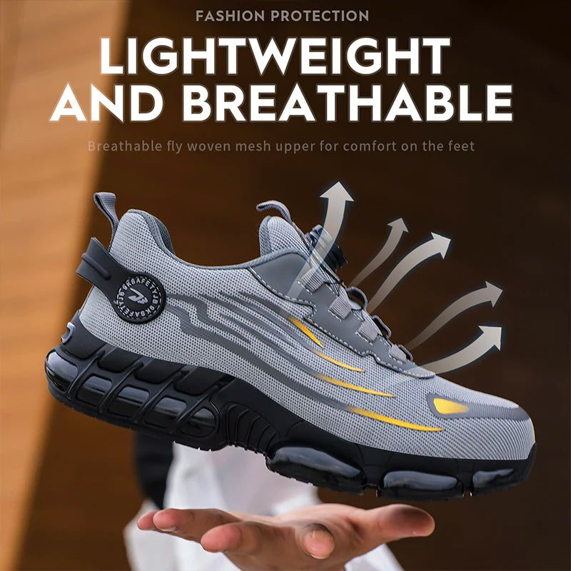 Chaussures de sécurité de travail Anti-écrasement et Anti-perforation pour hommes, baskets de travail à bout en acier, chaussures indestructibles, chaussures de protection industrielles lourdes