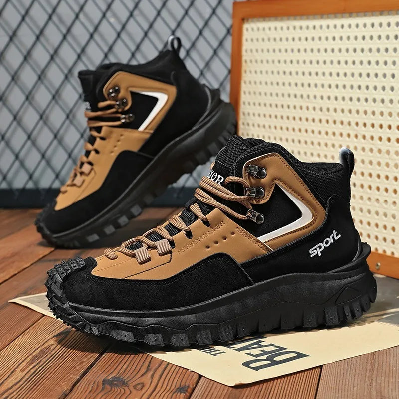 Chaussures de sécurité pour hommes baskets de sécurité de travail imperméables bottes hautes chaussures de travail Anti-crevaison pour hommes plate-forme antidérapante chaussure décontractée