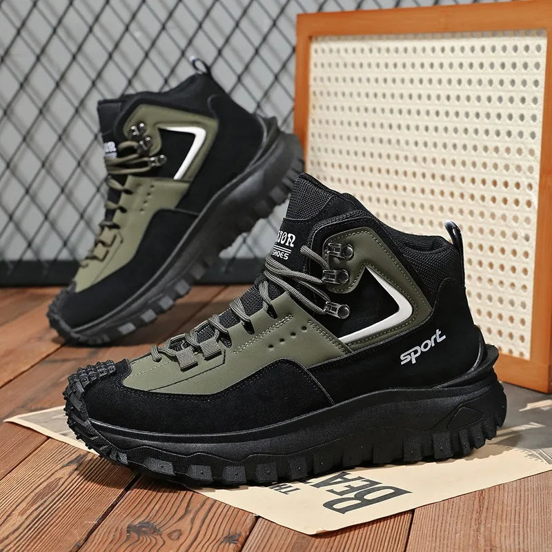 Chaussures de sécurité pour hommes baskets de sécurité de travail imperméables bottes hautes chaussures de travail Anti-crevaison pour hommes plate-forme antidérapante chaussure décontractée