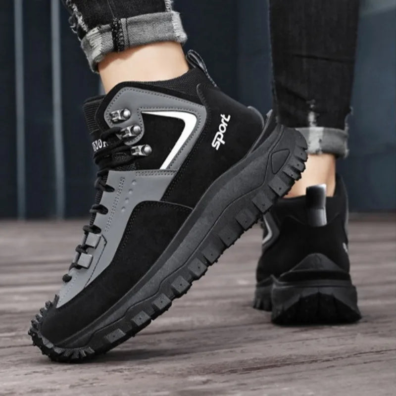Chaussures de sécurité pour hommes baskets de sécurité de travail imperméables bottes hautes chaussures de travail Anti-crevaison pour hommes plate-forme antidérapante chaussure décontractée