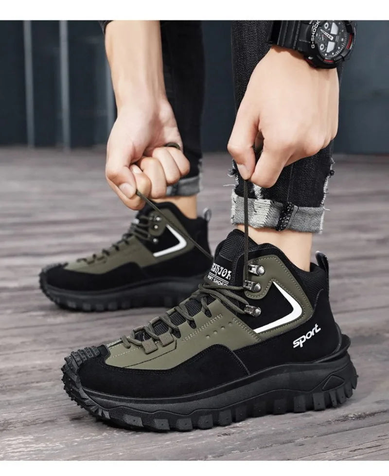 Chaussures de sécurité pour hommes baskets de sécurité de travail imperméables bottes hautes chaussures de travail Anti-crevaison pour hommes plate-forme antidérapante chaussure décontractée