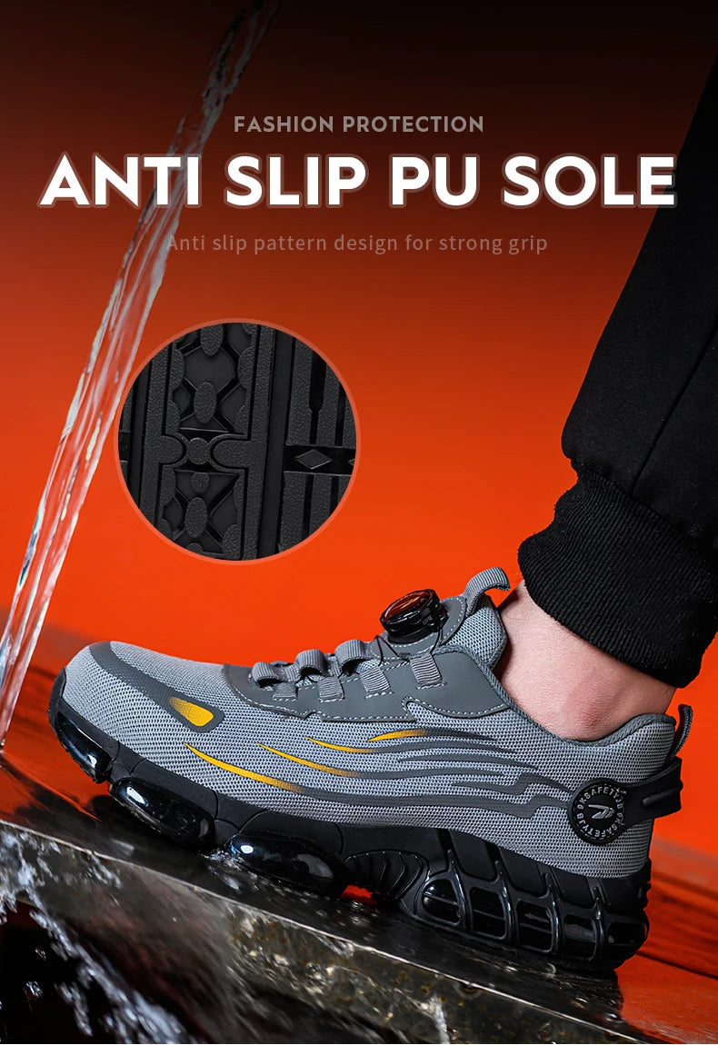 Chaussures de sécurité de travail Anti-écrasement et Anti-perforation pour hommes, baskets de travail à bout en acier, chaussures indestructibles, chaussures de protection industrielles lourdes