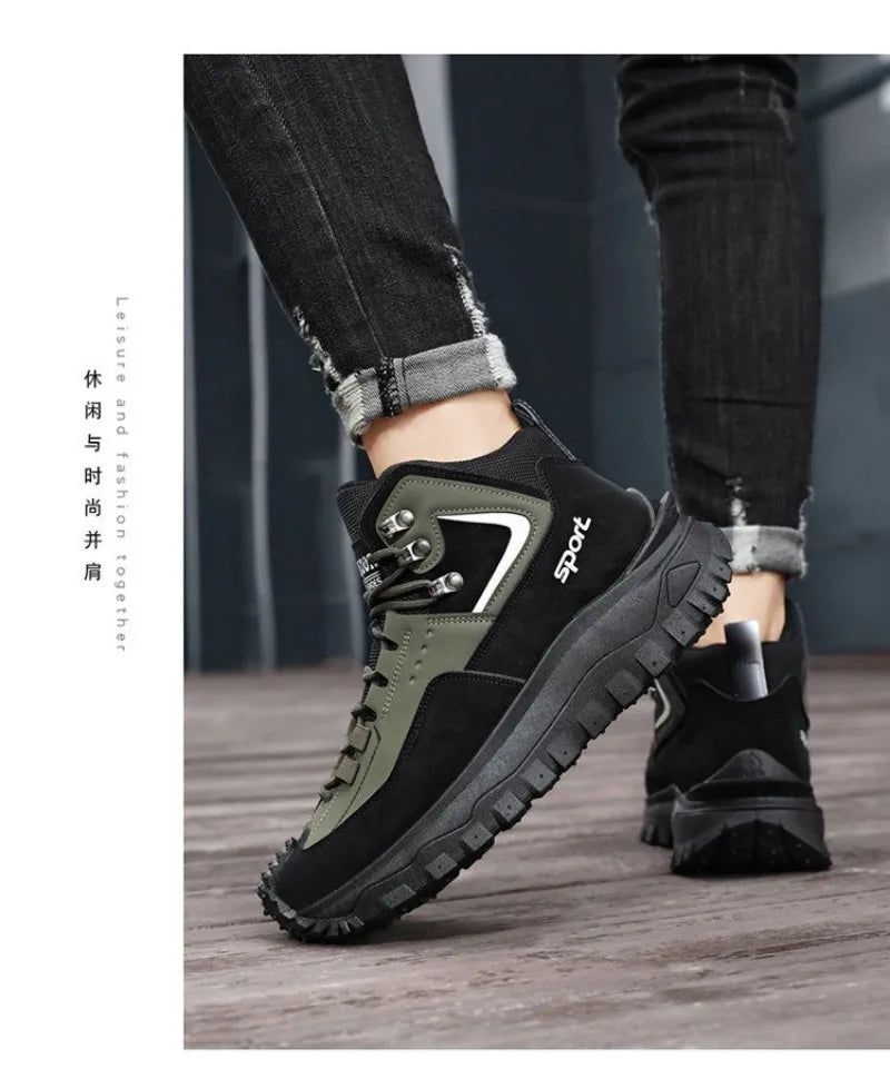 Chaussures de sécurité pour hommes baskets de sécurité de travail imperméables bottes hautes chaussures de travail Anti-crevaison pour hommes plate-forme antidérapante chaussure décontractée