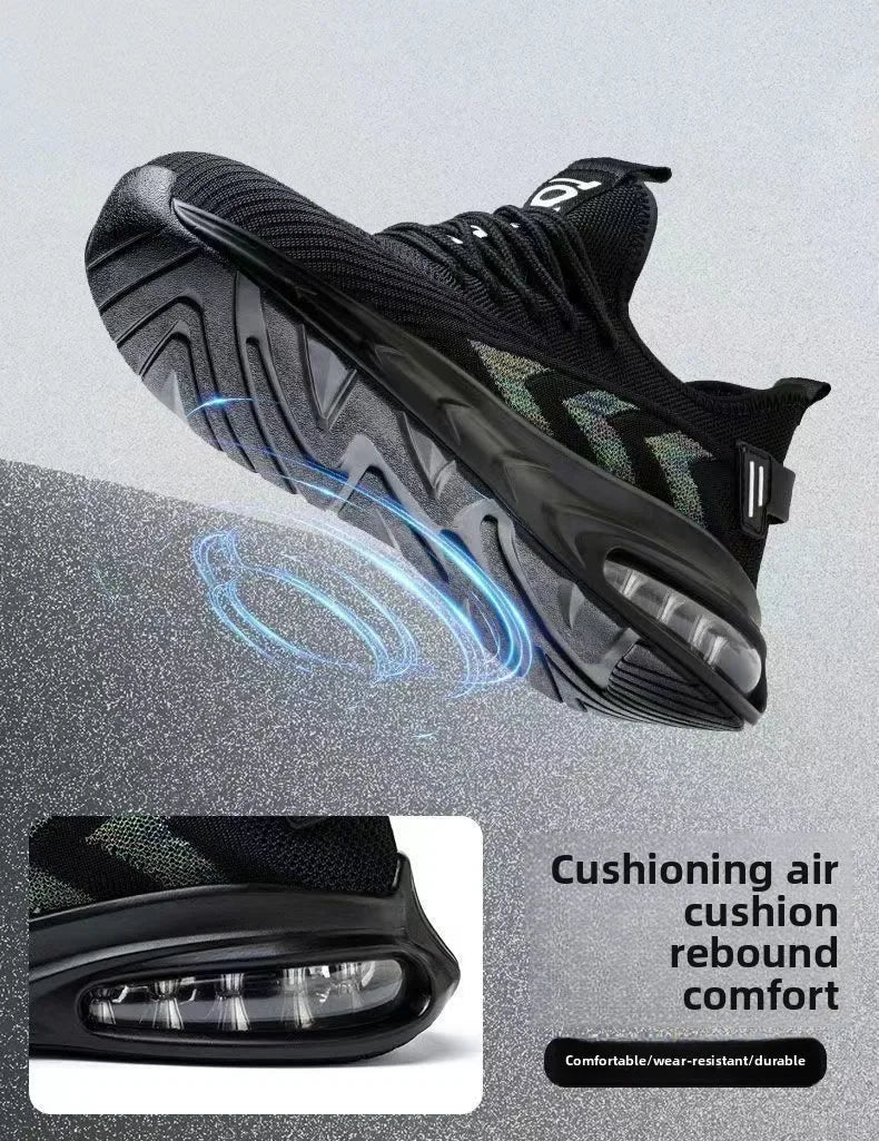 Chaussures de sécurité pour hommes, chaussures de Protection du travail d'été, respirantes, Anti-écrasement, crevaison, confortables, Tennis, embout en acier