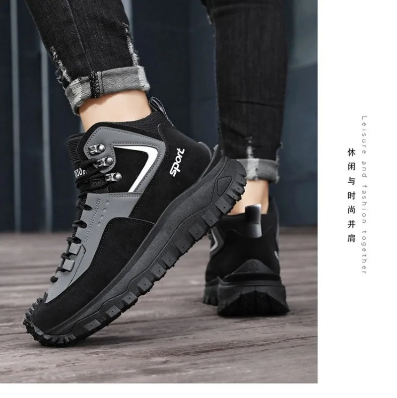 Chaussures de sécurité pour hommes baskets de sécurité de travail imperméables bottes hautes chaussures de travail Anti-crevaison pour hommes plate-forme antidérapante chaussure décontractée
