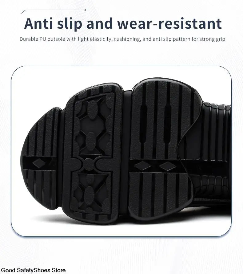 Chaussures de sécurité de travail à bouton rotatif pour hommes, bottes de sécurité anti-crevaison, Parker en acier, coussin d'air, 203.tective