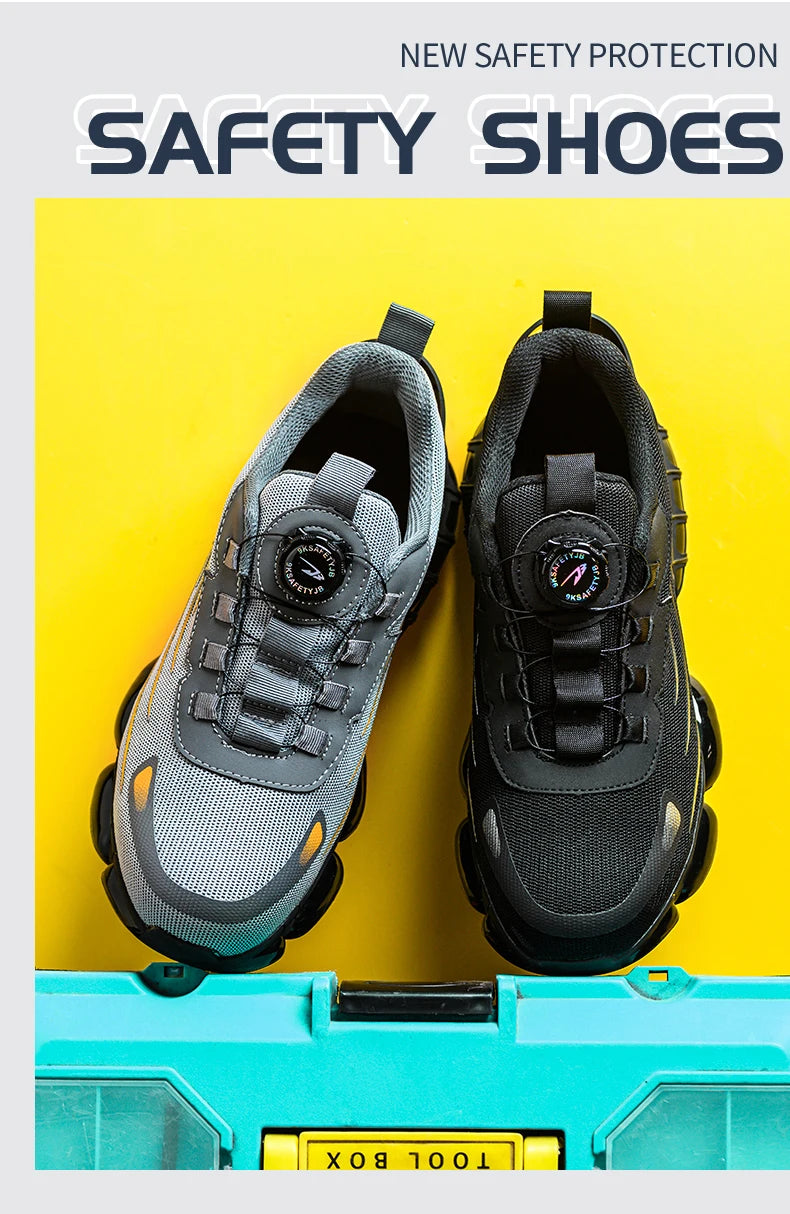 Chaussures de sécurité de travail Anti-écrasement et Anti-perforation pour hommes, baskets de travail à bout en acier, chaussures indestructibles, chaussures de protection industrielles lourdes