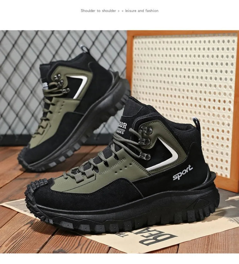 Chaussures de sécurité pour hommes baskets de sécurité de travail imperméables bottes hautes chaussures de travail Anti-crevaison pour hommes plate-forme antidérapante chaussure décontractée