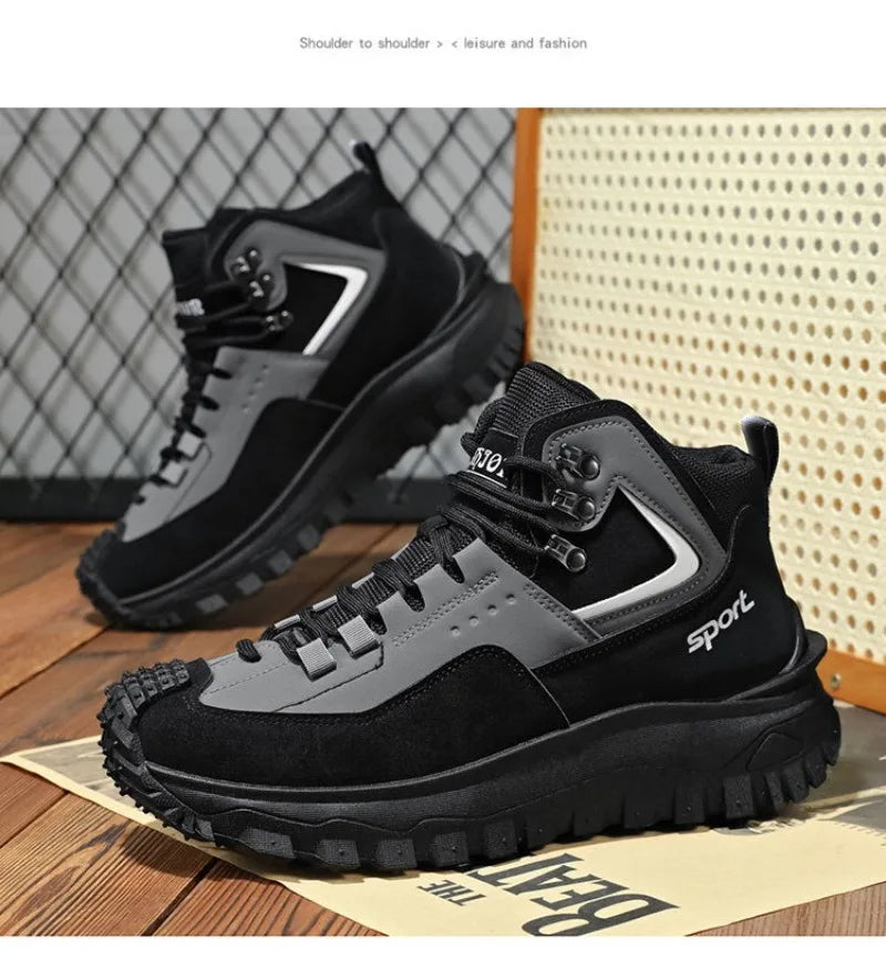 Chaussures de sécurité pour hommes baskets de sécurité de travail imperméables bottes hautes chaussures de travail Anti-crevaison pour hommes plate-forme antidérapante chaussure décontractée