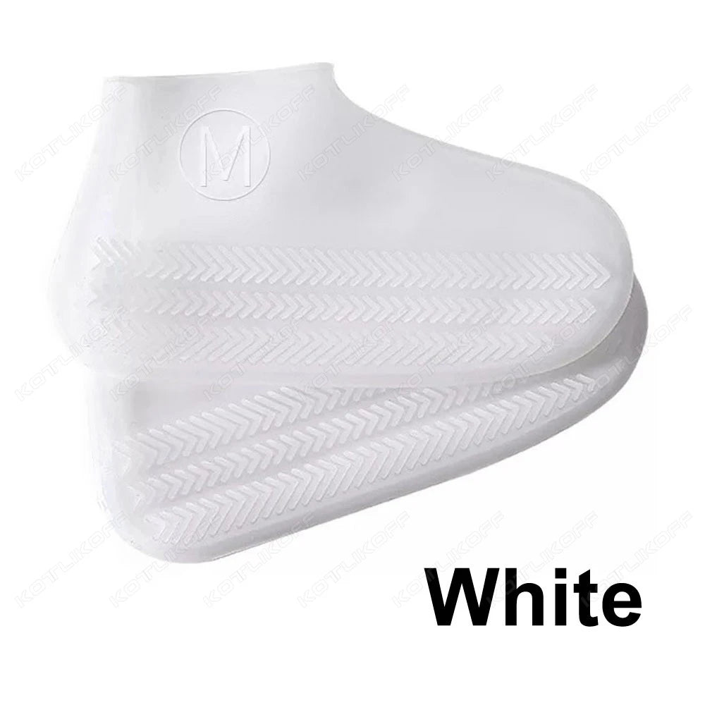 Couvre-chaussures imperméables en Silicone, 2 pièces, pour journée de pluie, antidérapants, réutilisables, en caoutchouc, pour bottes de pluie, pour usage extérieur