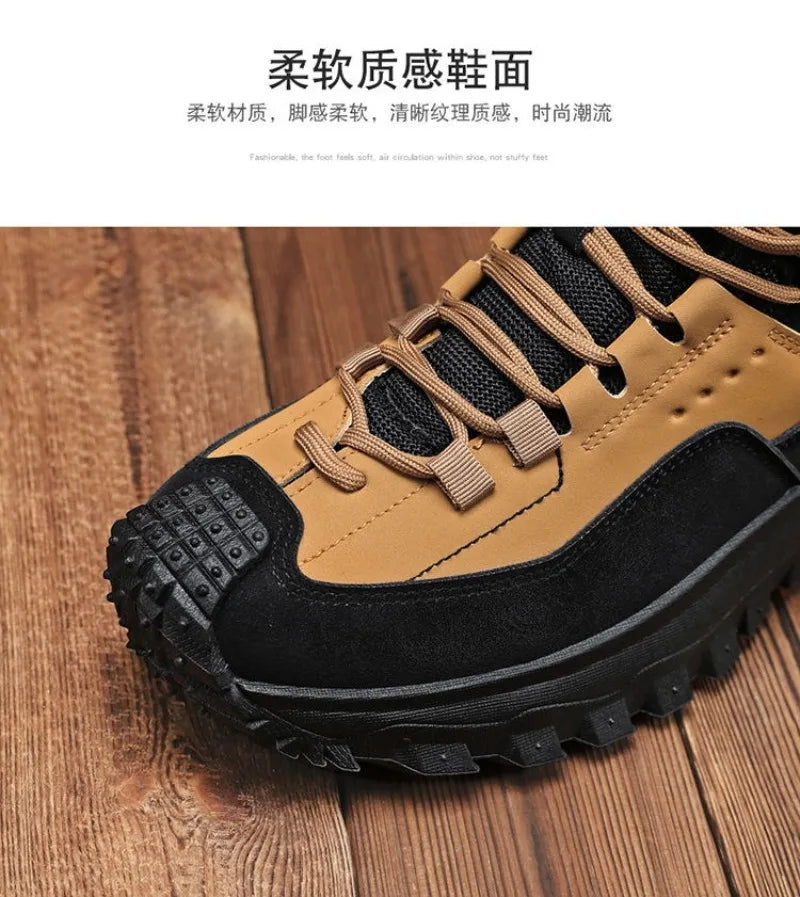 Chaussures de sécurité pour hommes baskets de sécurité de travail imperméables bottes hautes chaussures de travail Anti-crevaison pour hommes plate-forme antidérapante chaussure décontractée