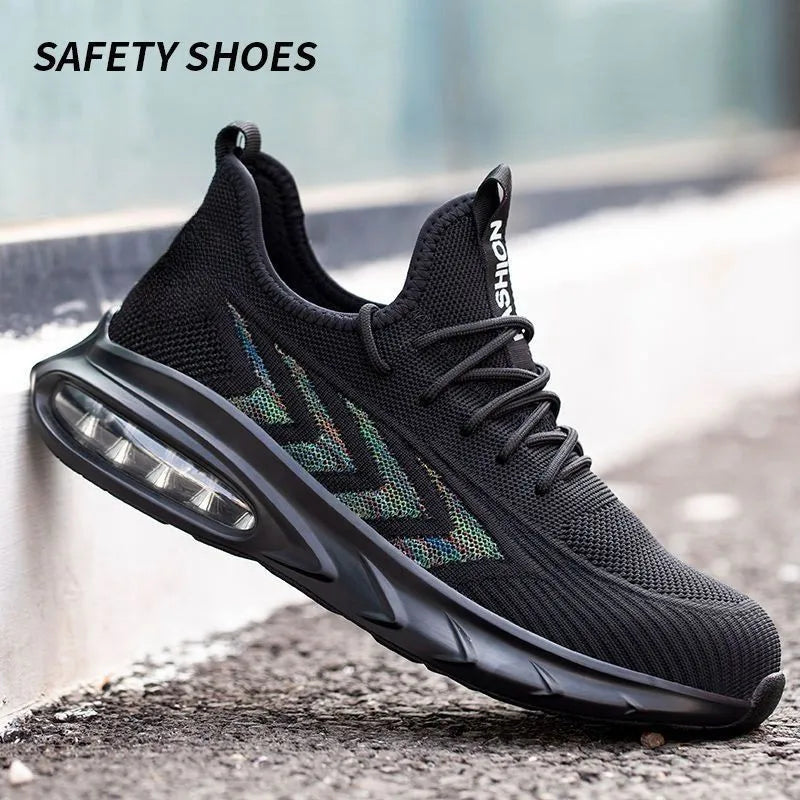 Chaussures de sécurité pour hommes, chaussures de Protection du travail d'été, respirantes, Anti-écrasement, crevaison, confortables, Tennis, embout en acier
