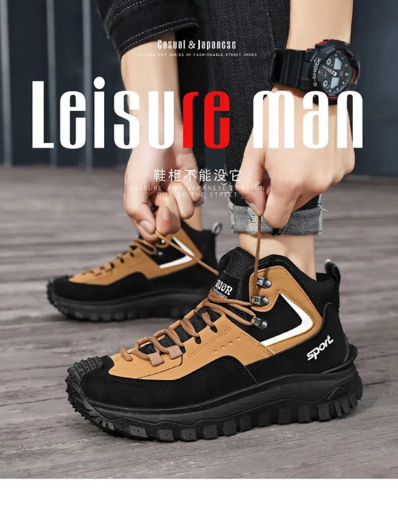 Chaussures de sécurité pour hommes baskets de sécurité de travail imperméables bottes hautes chaussures de travail Anti-crevaison pour hommes plate-forme antidérapante chaussure décontractée