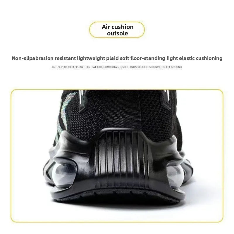 Chaussures de sécurité pour hommes, chaussures de Protection du travail d'été, respirantes, Anti-écrasement, crevaison, confortables, Tennis, embout en acier